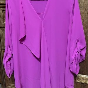 Cato shirt, 3/4 length sleeves, fuschia color, size Large, smoke free home
